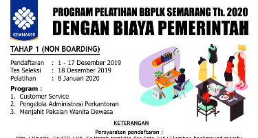 program pelatihan kerja BBPLK Kota Semarang